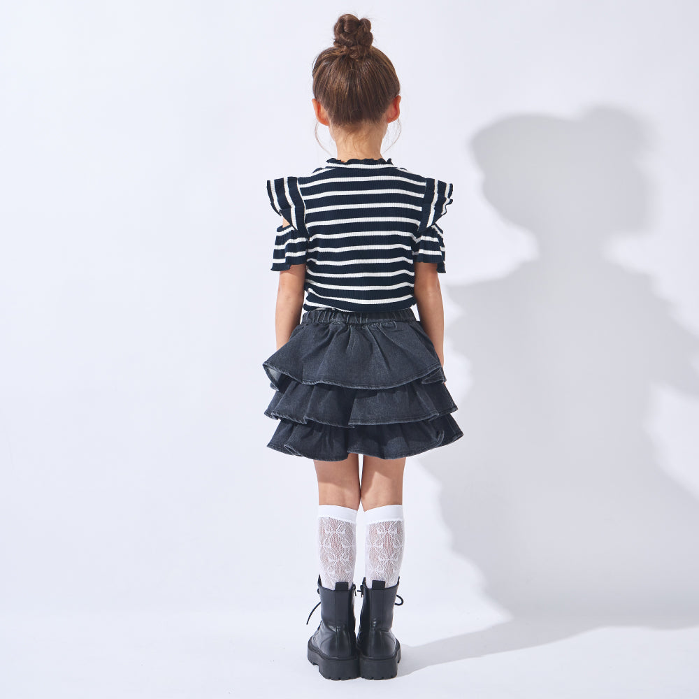 【2026年 春新作】デニム フリル キュロット