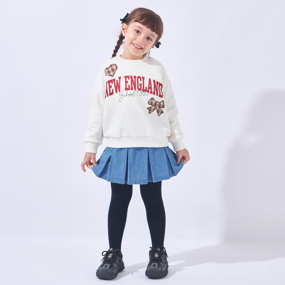 裏起毛 アップリケ プルオーバー