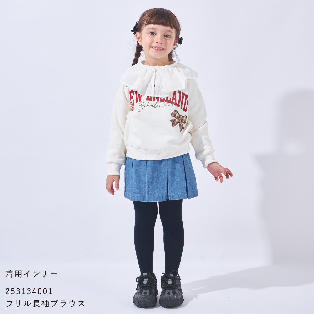 裏起毛 アップリケ プルオーバー