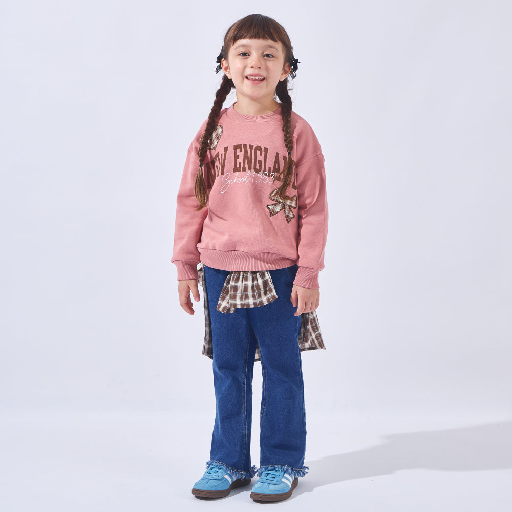 裏起毛 アップリケ プルオーバー