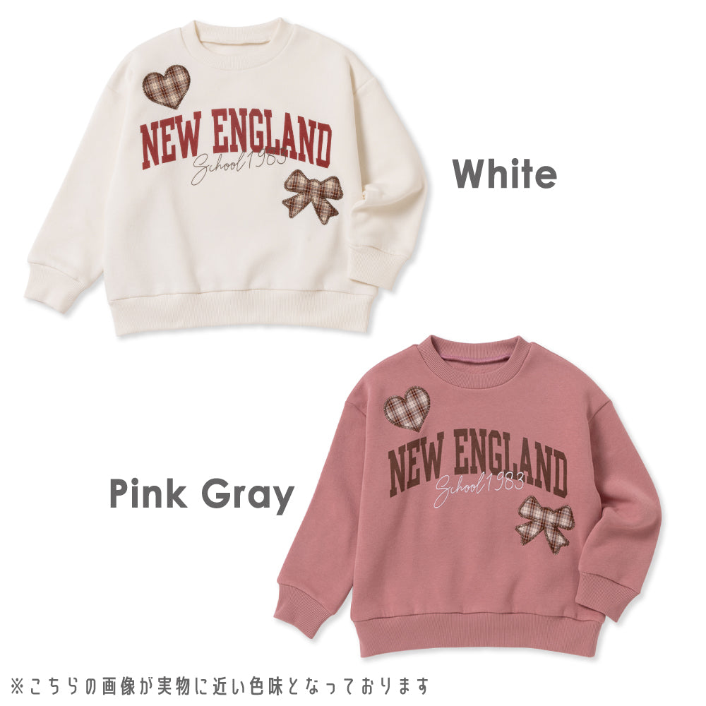 裏起毛 アップリケ プルオーバー