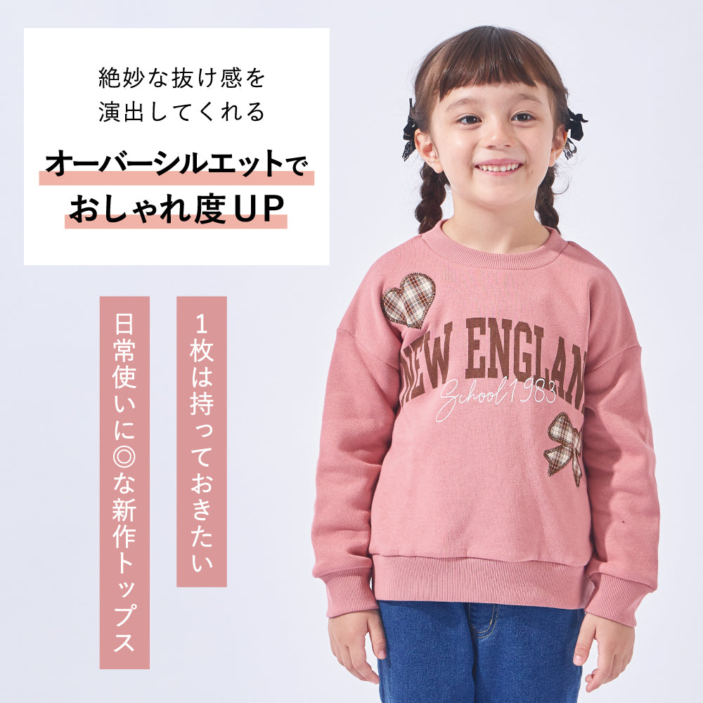 裏起毛 アップリケ プルオーバー