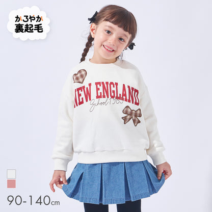 裏起毛 アップリケ プルオーバー