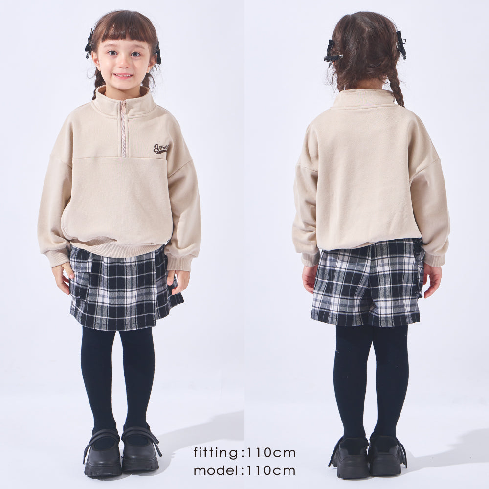 裏起毛ハーフジップトレーナー