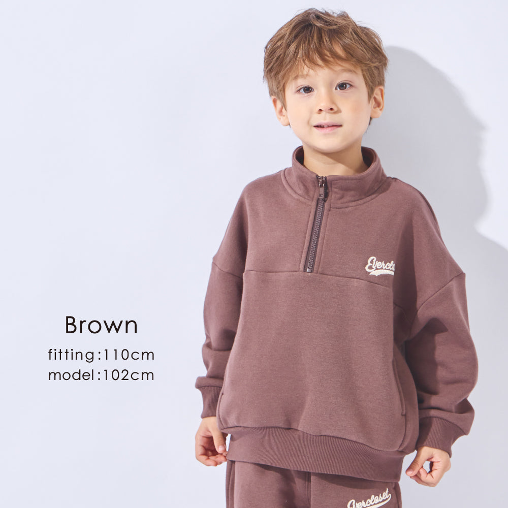 裏起毛ハーフジップトレーナー