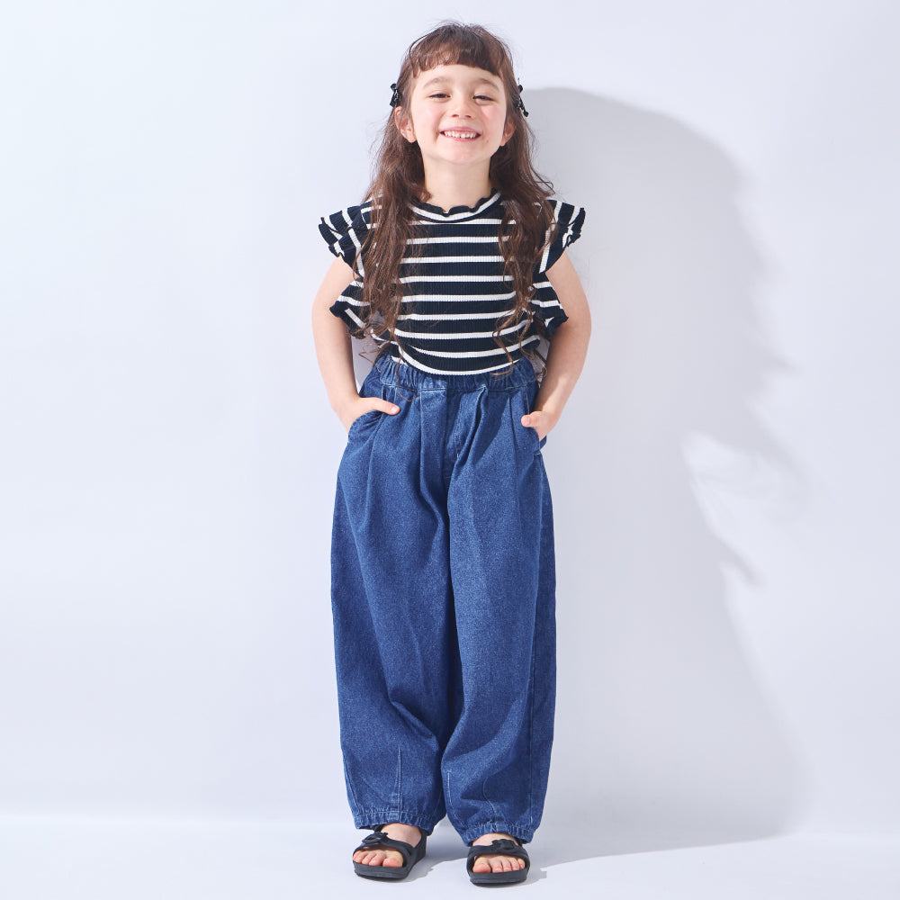 はくだけ今っぽい コクーンデニムパンツ