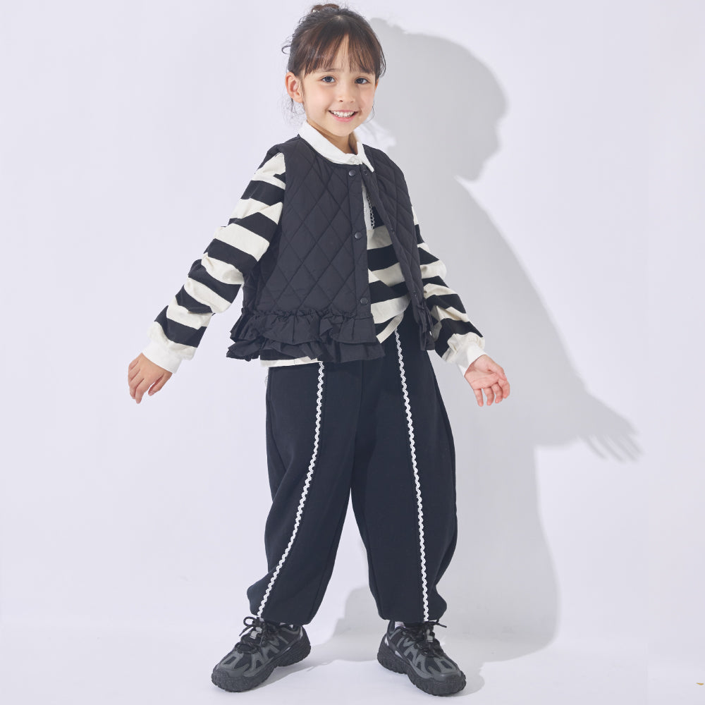 【かるぽか】レースラインがかわいいジョガーパンツ 商品画像3