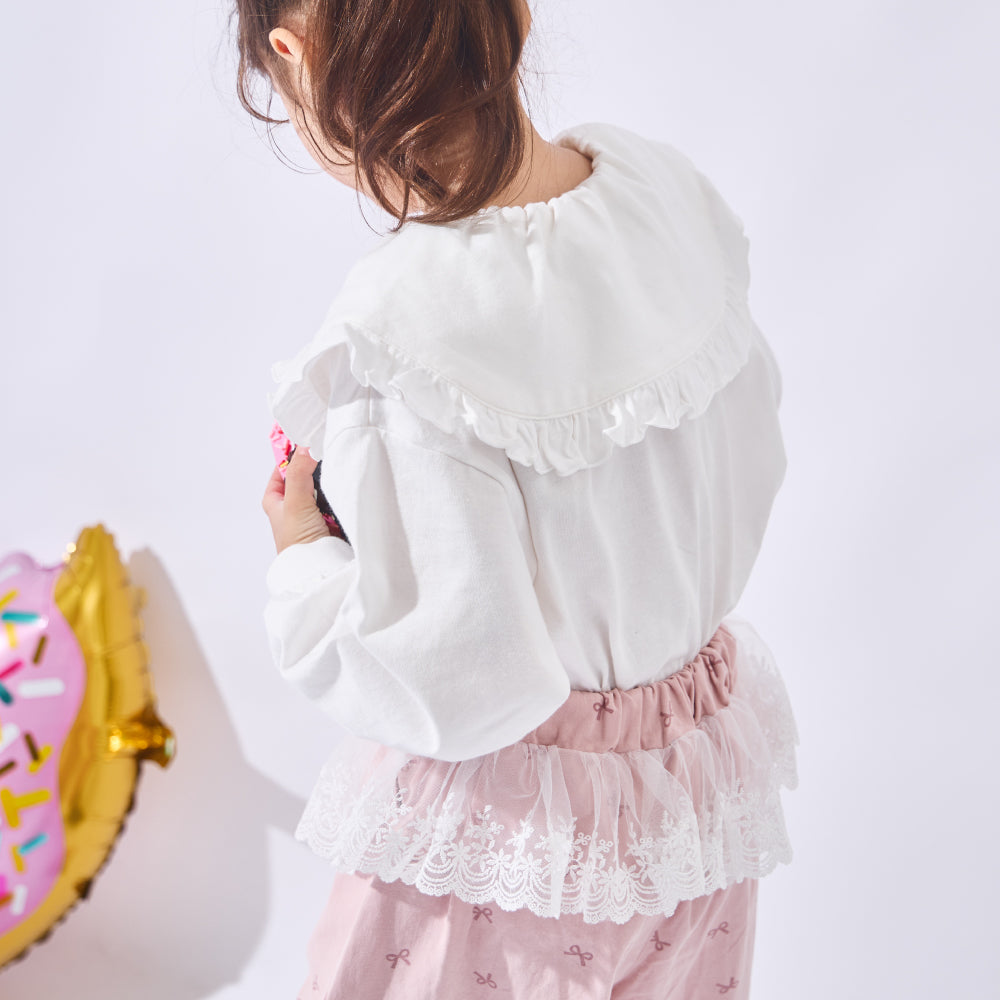 レースで華やぐ ウエストデザインパンツ