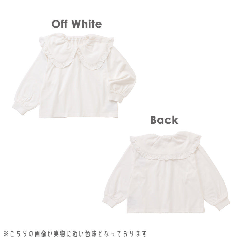 顔まわり華やぐ ビッグフリル襟ロンT