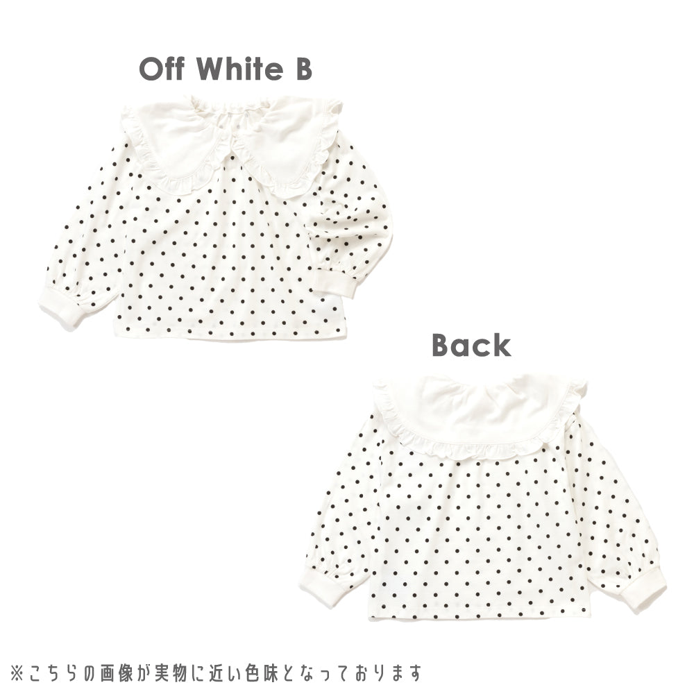 顔まわり華やぐ ビッグフリル襟ロンT