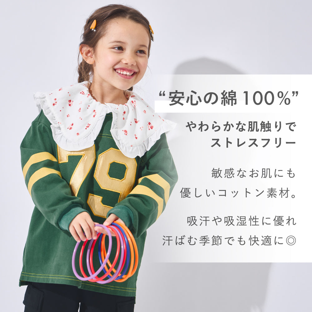 顔まわり華やぐ ビッグフリル襟ロンT