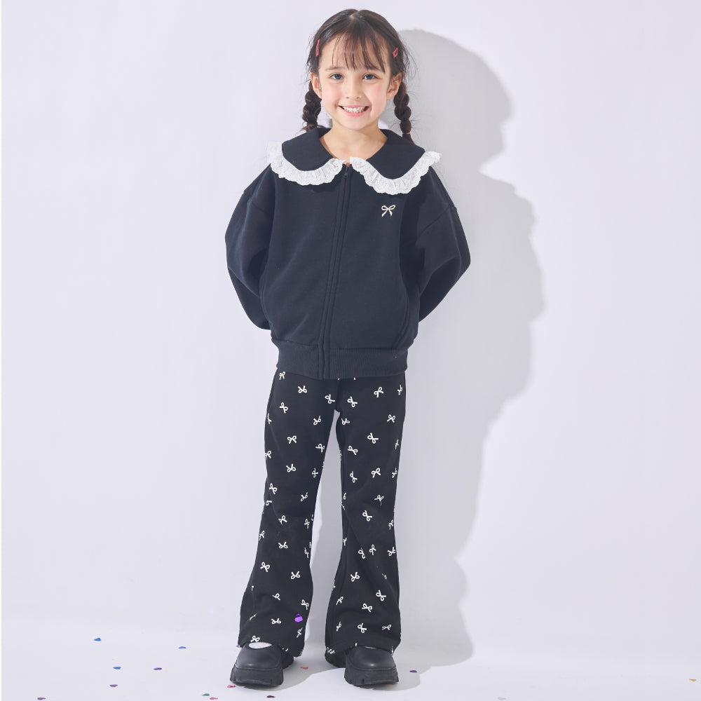 【かるぽか】襟フリルがきゅん 裏起毛ジップアップ 商品画像4