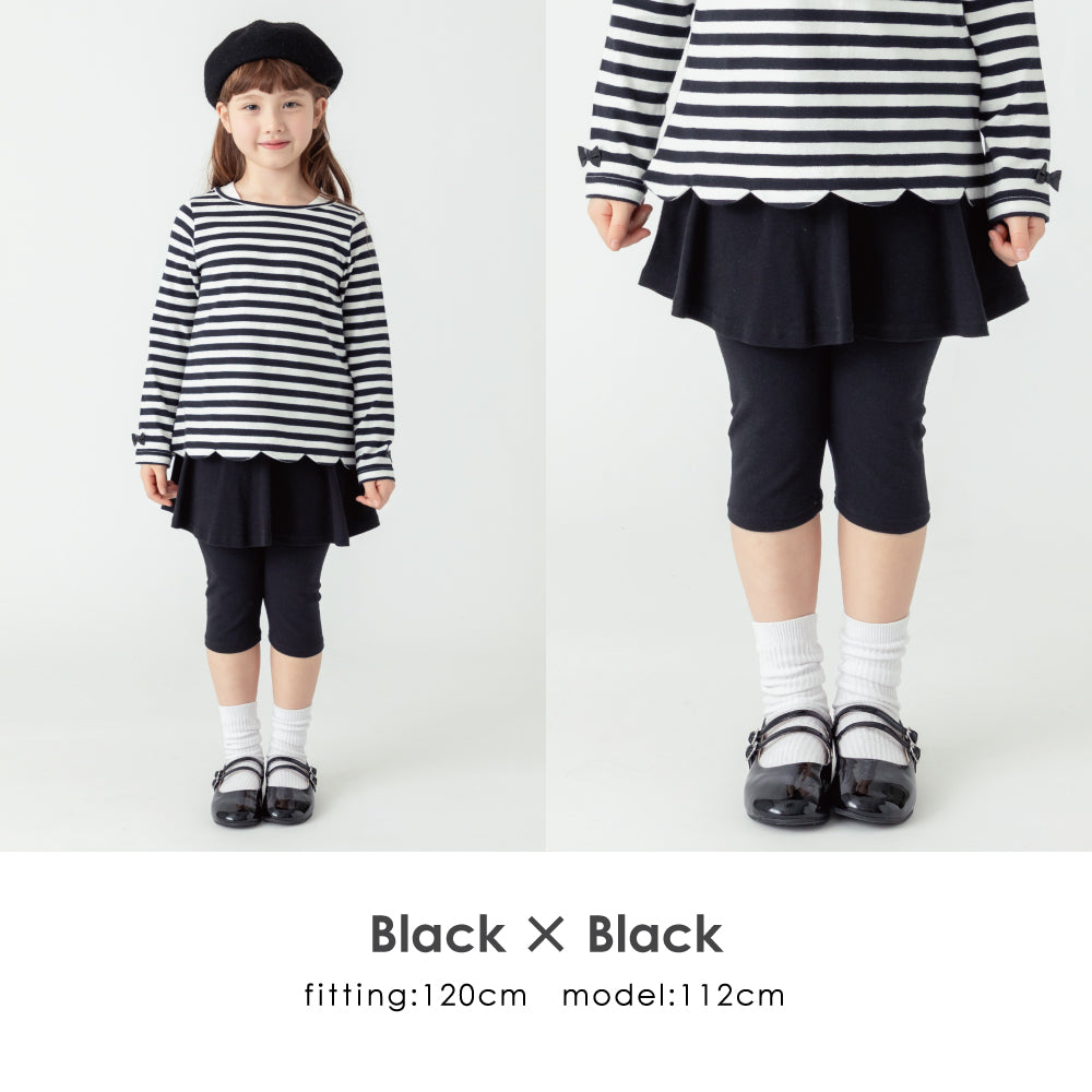 【初夏割】 ストレッチスカッツ（6分丈）「ブラックスパッツ」タイプ