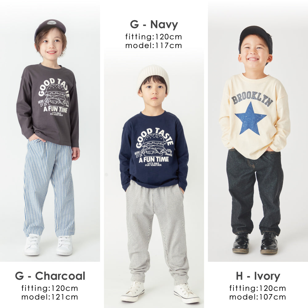 プリント長袖Tシャツ