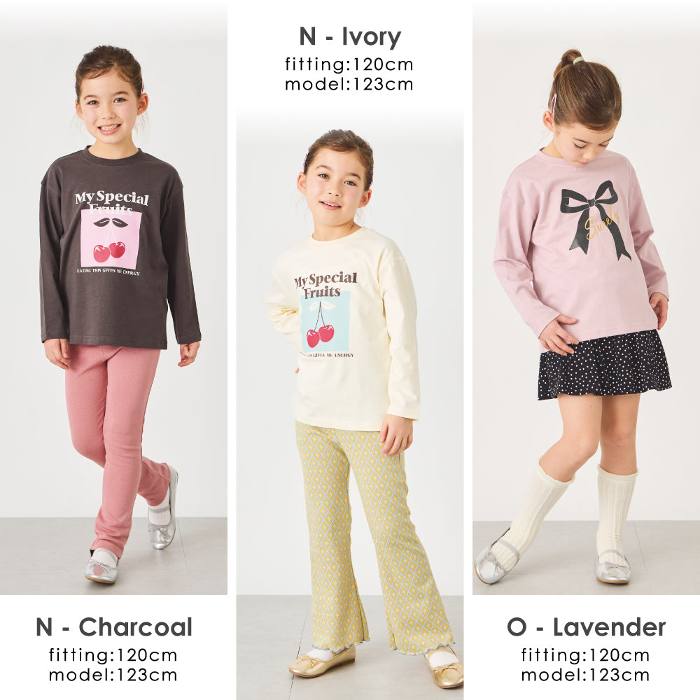 プリント長袖Tシャツ
