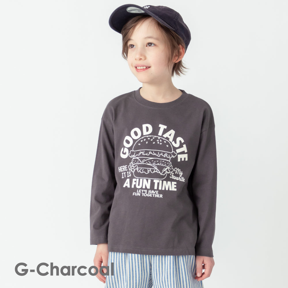 プリント長袖Tシャツ