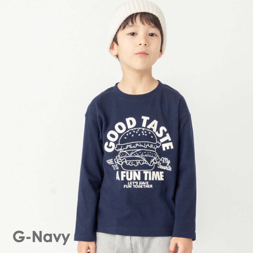 プリント長袖Tシャツ