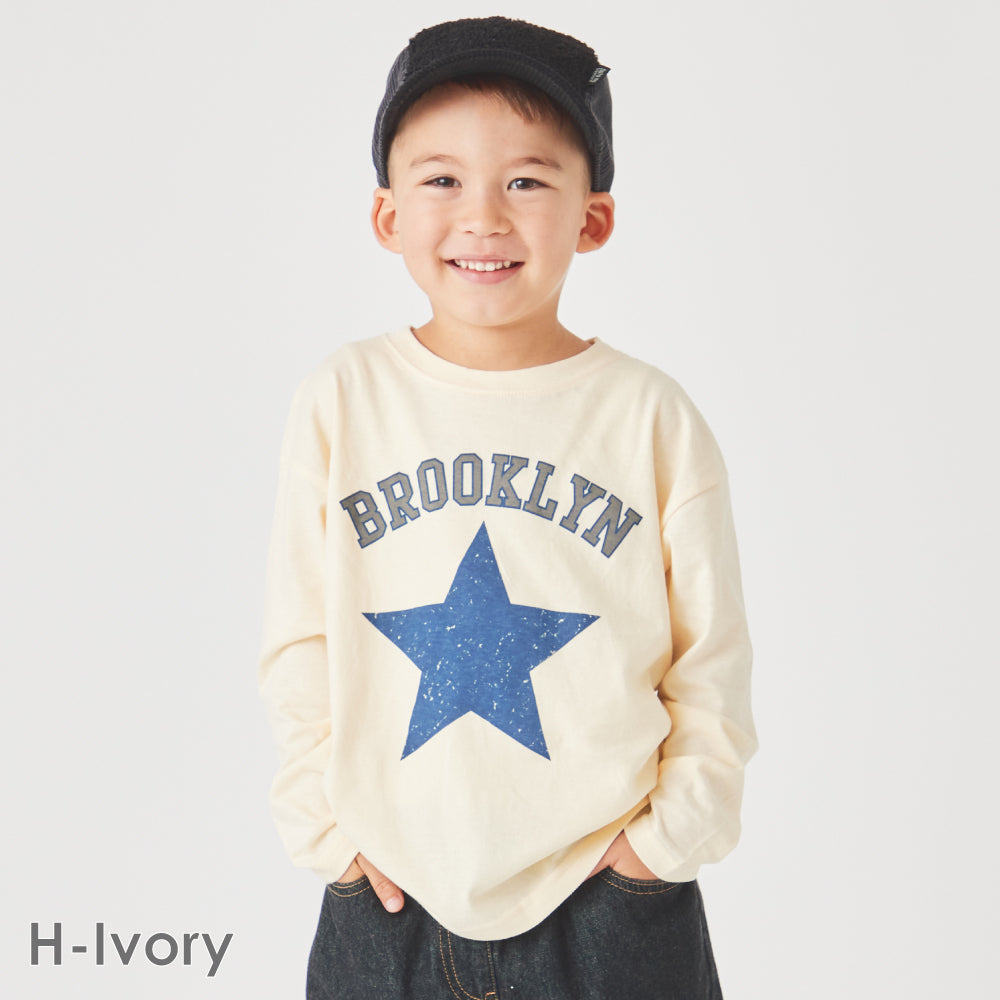 プリント長袖Tシャツ