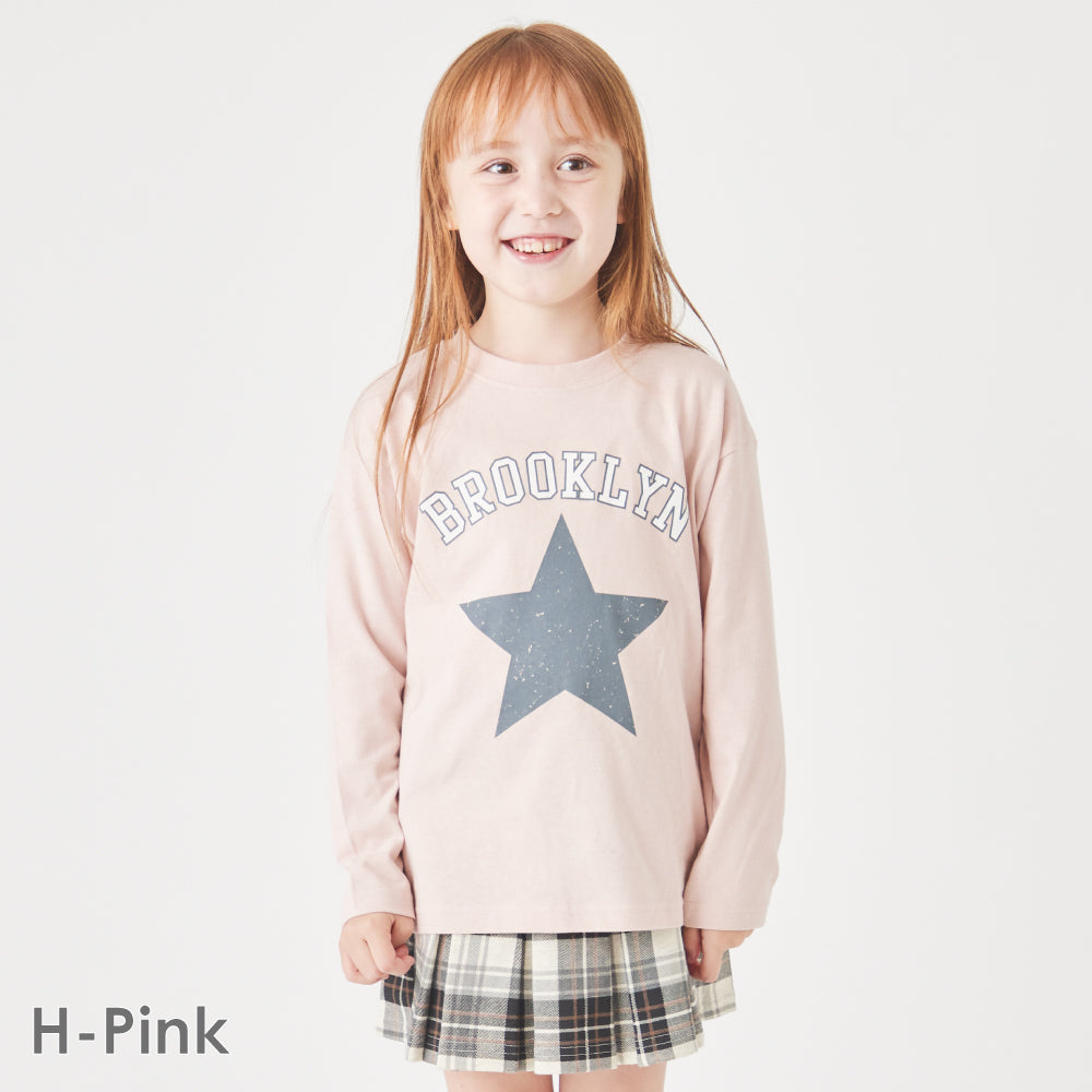 プリント長袖Tシャツ