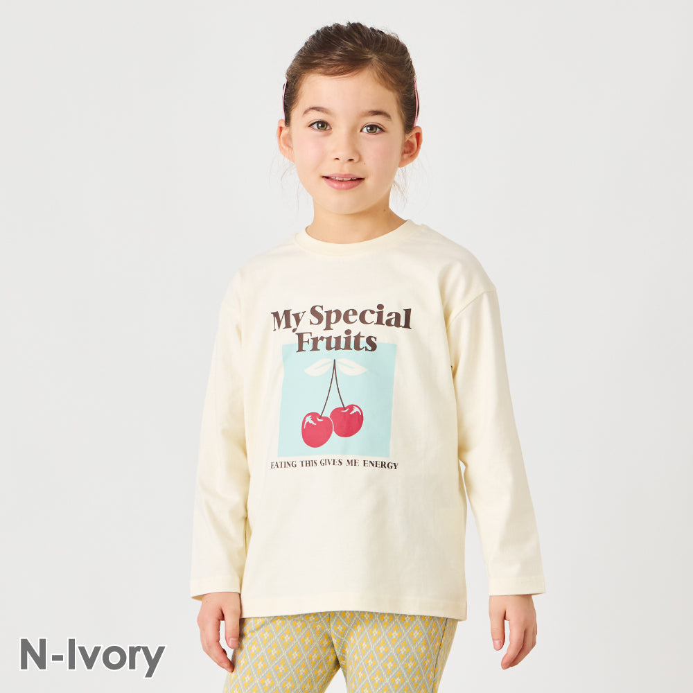 プリント長袖Tシャツ