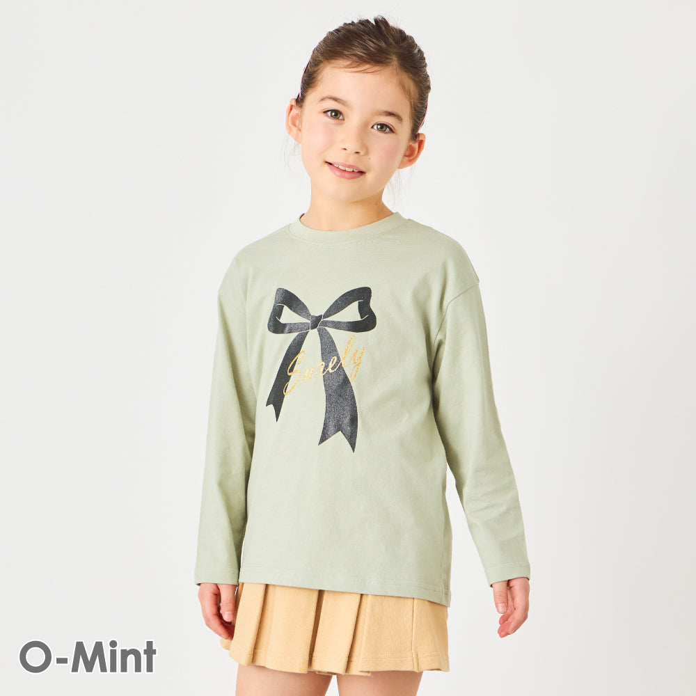プリント長袖Tシャツ