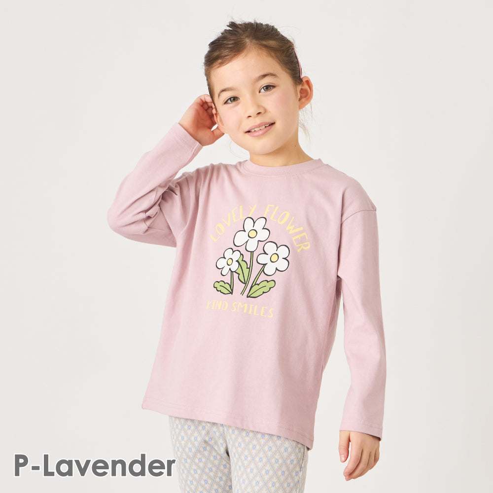 プリント長袖Tシャツ