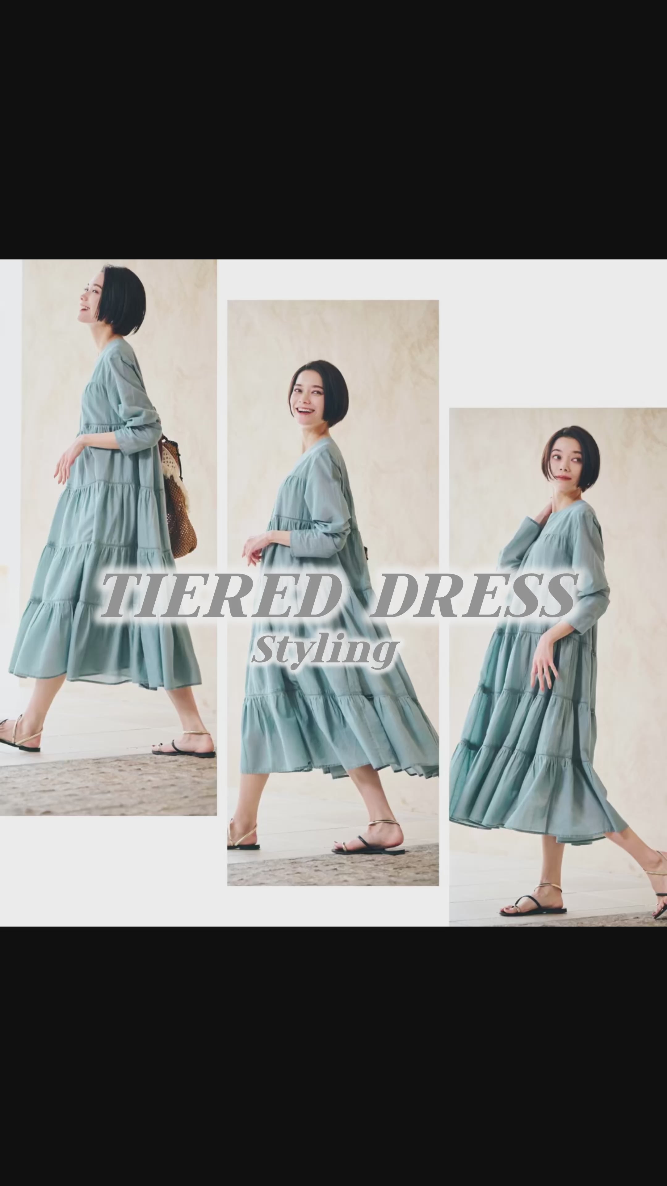 【Ladies】 インド綿ティアードワンピース