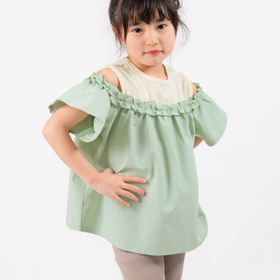 OUTLET SALE】オフショル袖フレアフリルトップス – 子供服通販の ever closet