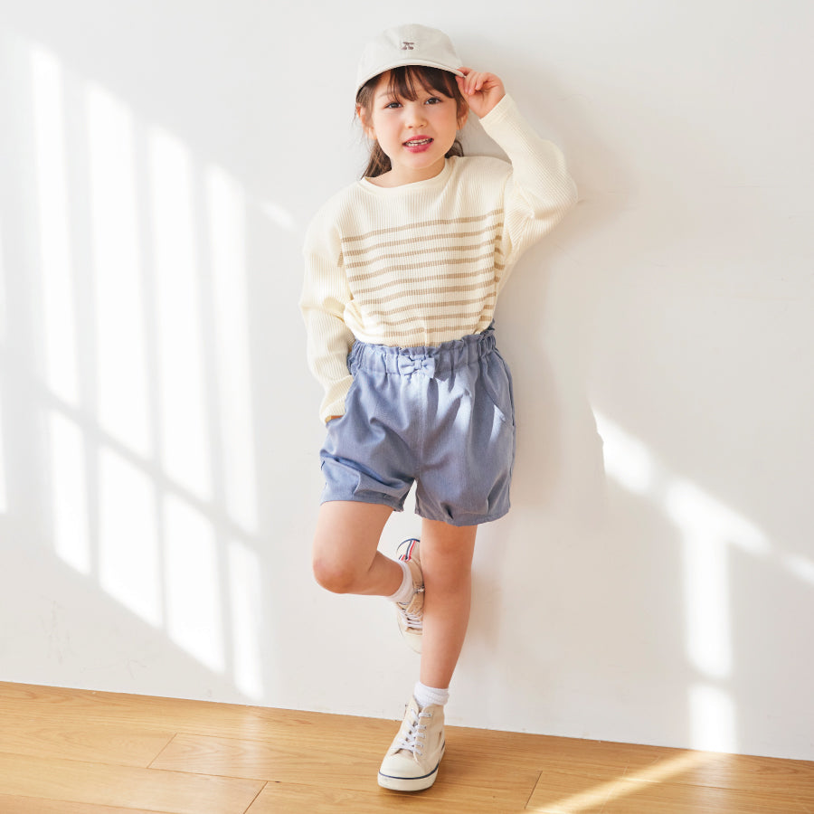 タック入りショートパンツ／子供服 子ども服 こども服 キッズ パンツ